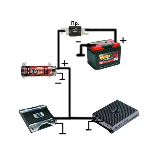 Правильное подключение конденсатора Подключение 2х и более усилителей - DRIVE2