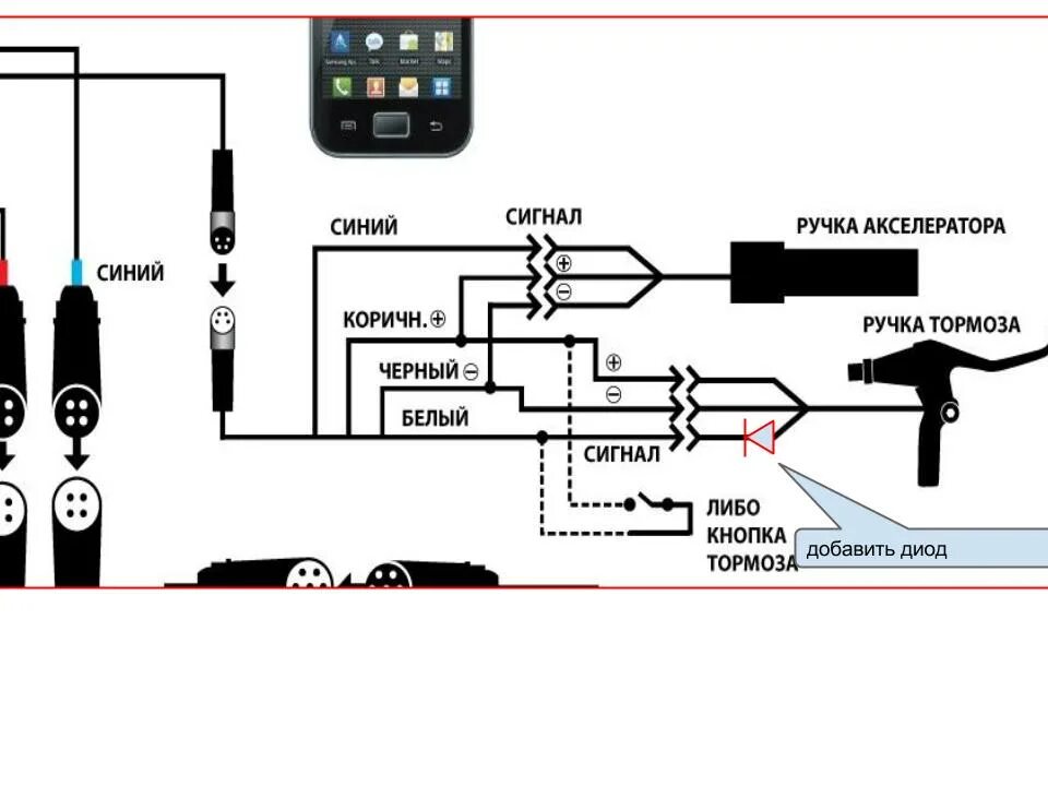 Правильное подключение контроллера и ручки газа Комбинированный тормоз холл ss49 + кнопка mini-howto