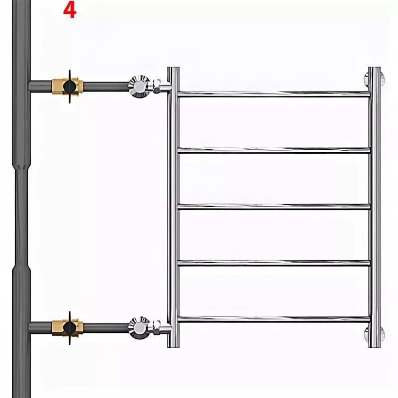 Правильное подключение полотенцесушителя с боковым подключением Варианты подключения водяного полотенцесушителя типа Лесенка