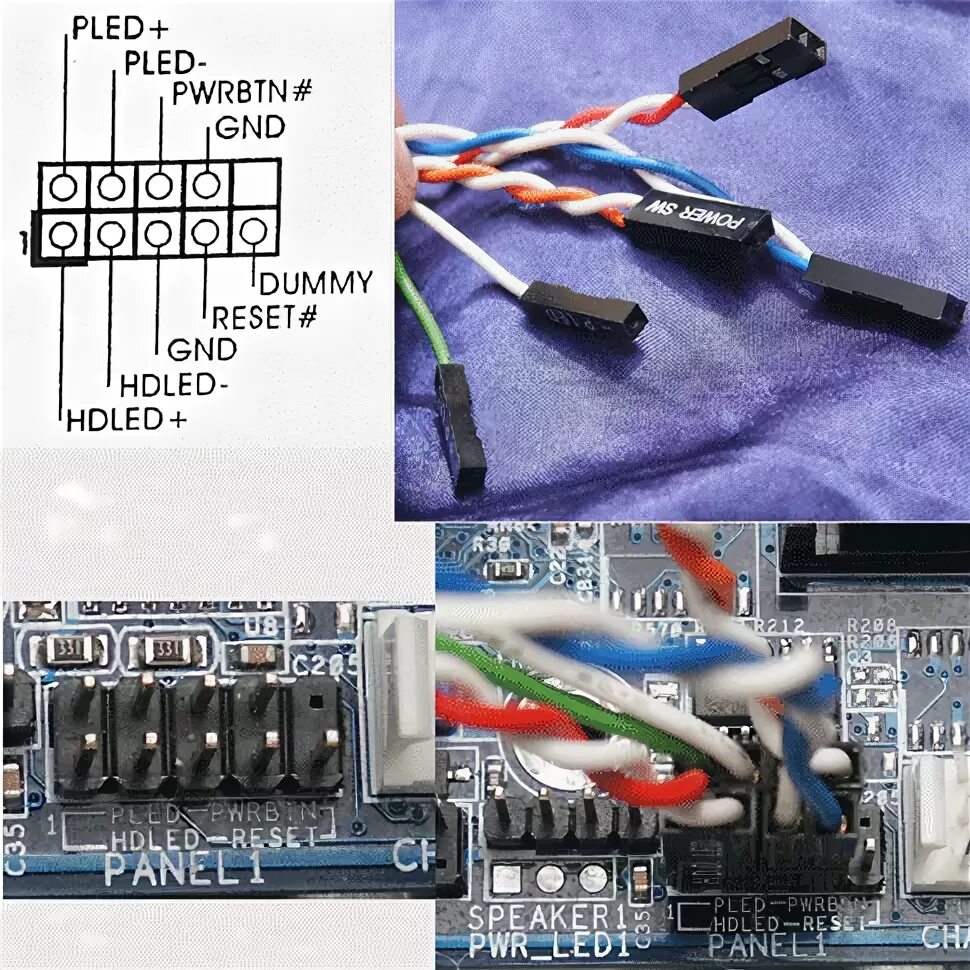 Правильное подключение проводов к материнской плате Ответы Mail.ru: Помогите советом: как соединить провода Reset и Рower.