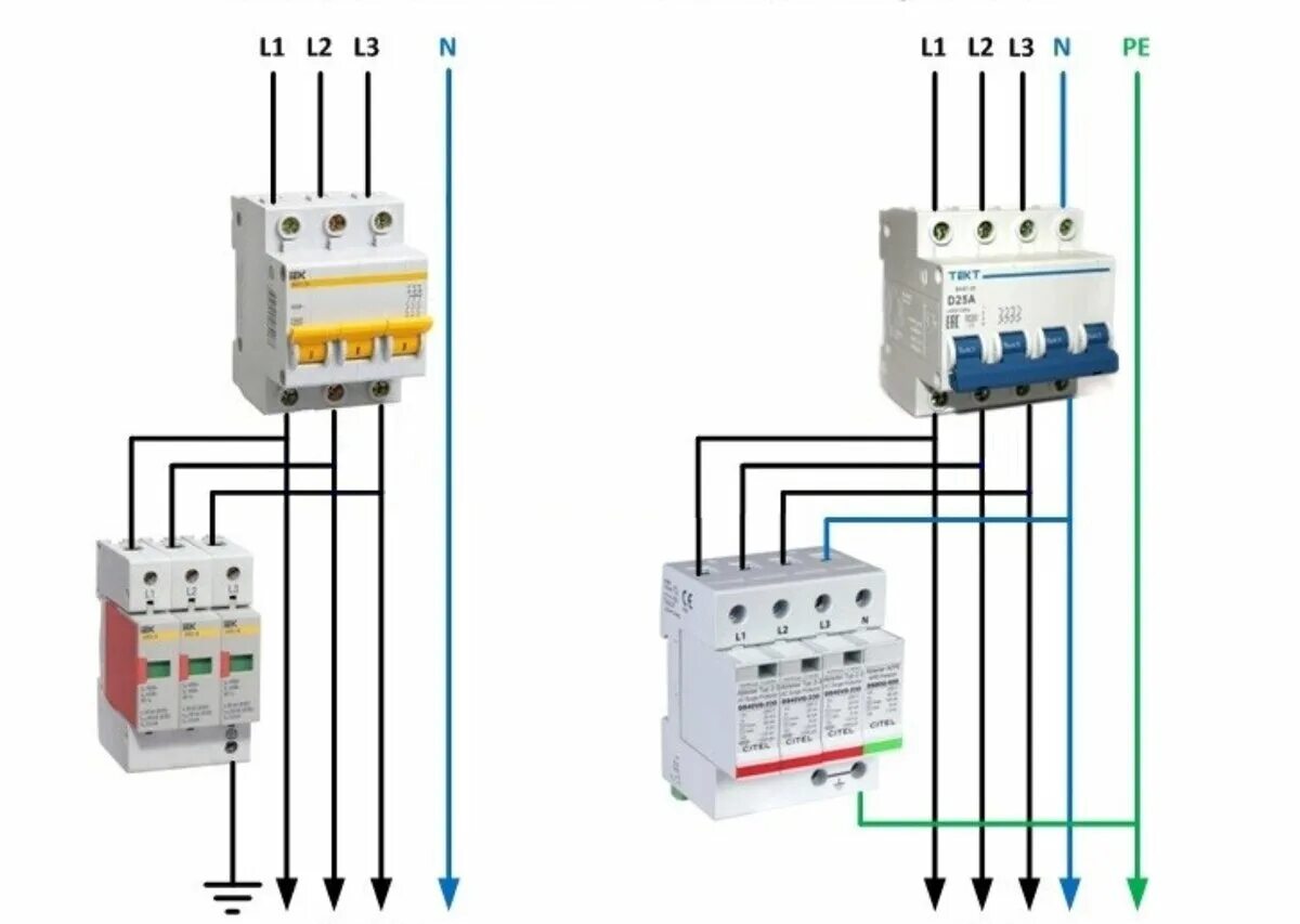 Правильное подключение узип Устройства защиты от импульсных перенапряжений(УЗИП), их классификация и схемы п