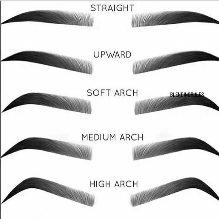 Правильный эскиз бровей для перманентного макияжа MyMakeupCover on Instagram: "Which one is closest to your eyebrow shape? @mymake