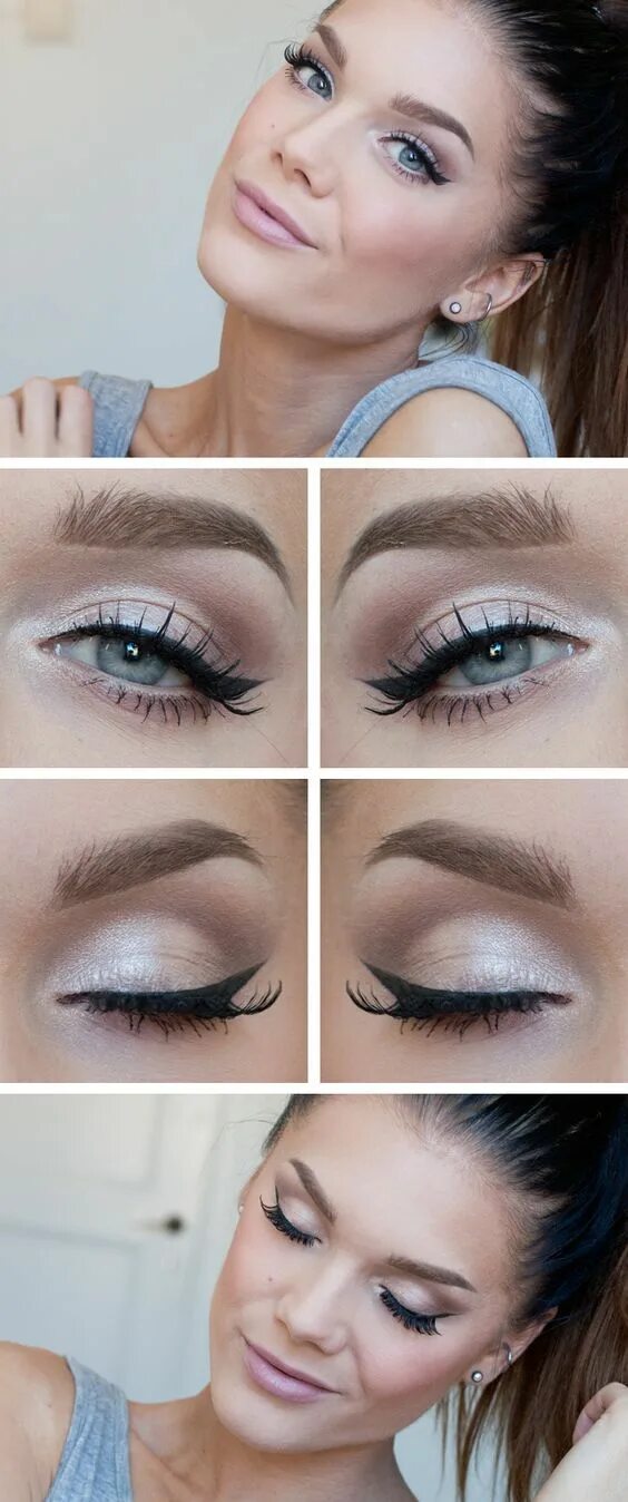 Правильный легкий макияж 15 Easy Step by Step Bridal Eye Makeup Tutorials - Pretty Designs Trendy makeup,