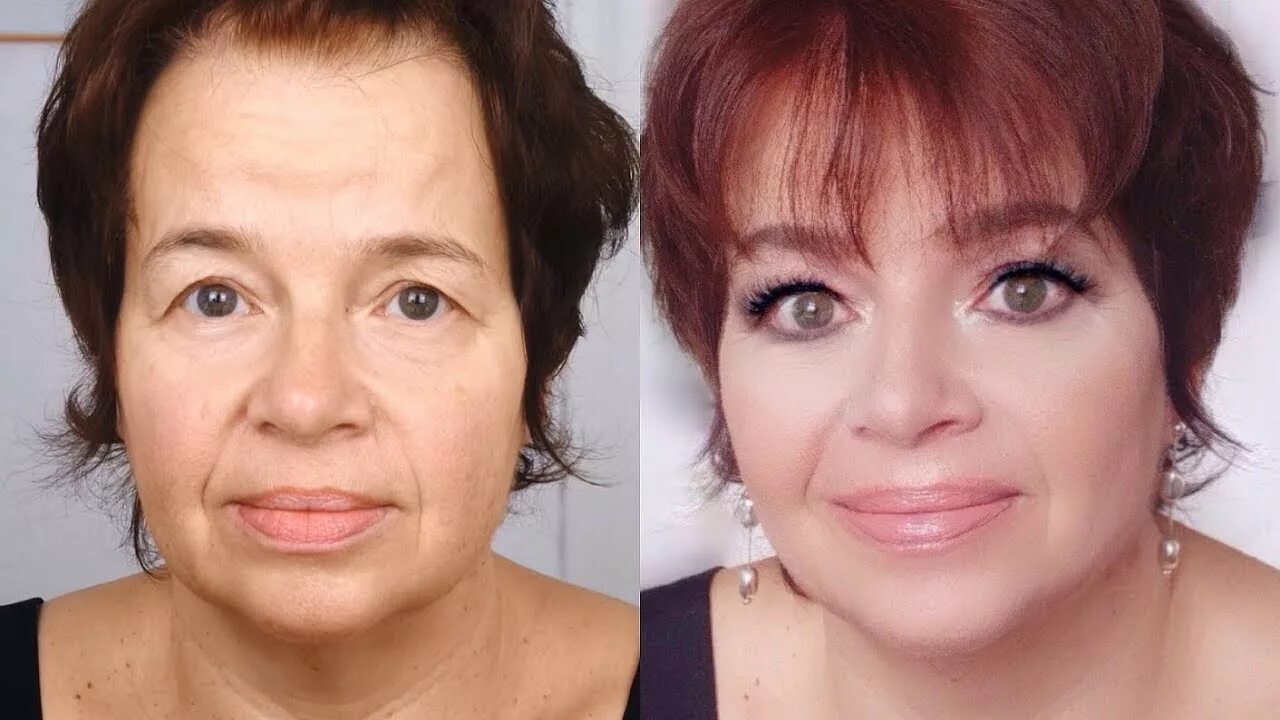 Правильный макияж 45 лет Glam makeover for hooded eyes! ft. my aunt - YouTube