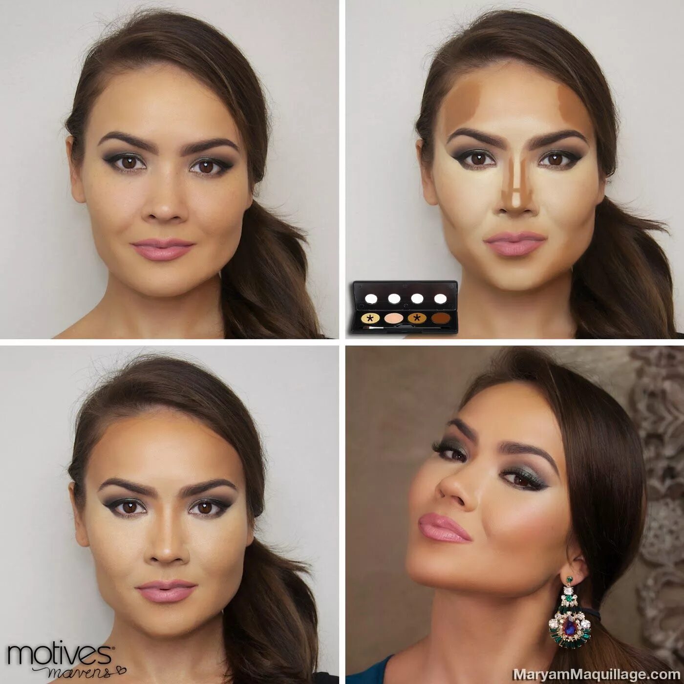 Правильный макияж Maryam Maquillage: Motives Mavens Palettes & Contouring Tutorial Contour tutoria