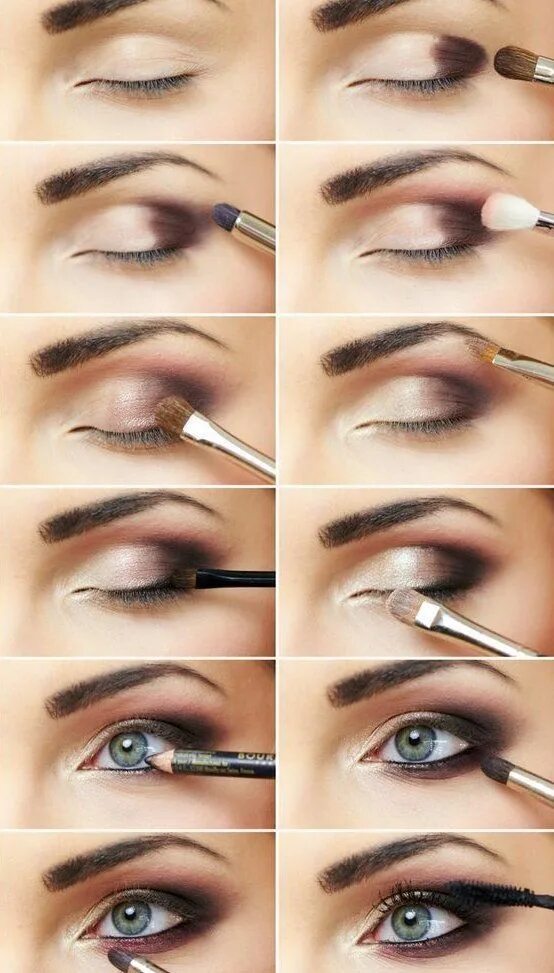 Правильный макияж фото поэтапно Tutorial Makeup: How to properly make up eyes with drooping eyelids #eyes ... #d