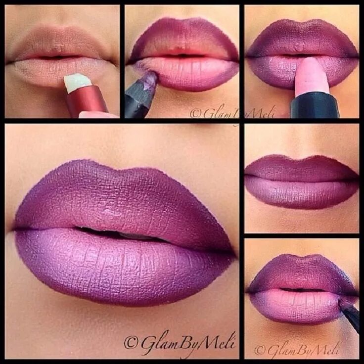 Правильный макияж губ Top 10 Tutorials for Perfect Lipstick Lipstick tutorial, Ombre lips tutorial, Om