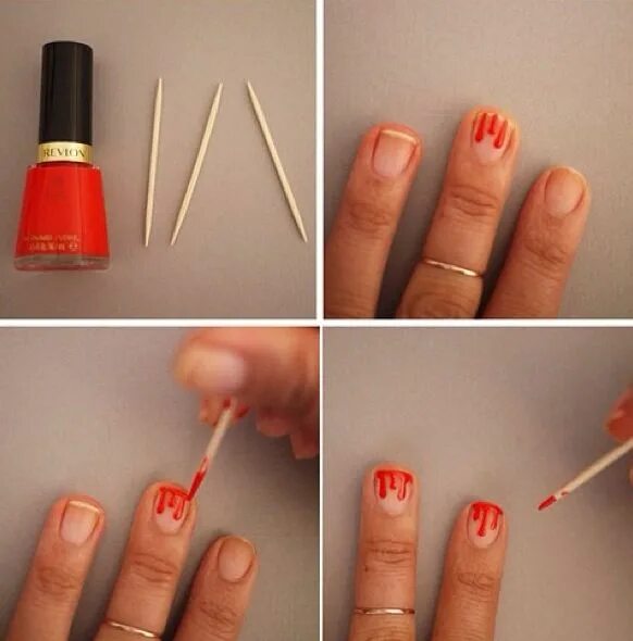 Правильный маникюр в домашних условиях фото Halloween Nails! Perfect for a zombie Nail tutorials, Blood nails, Halloween nai