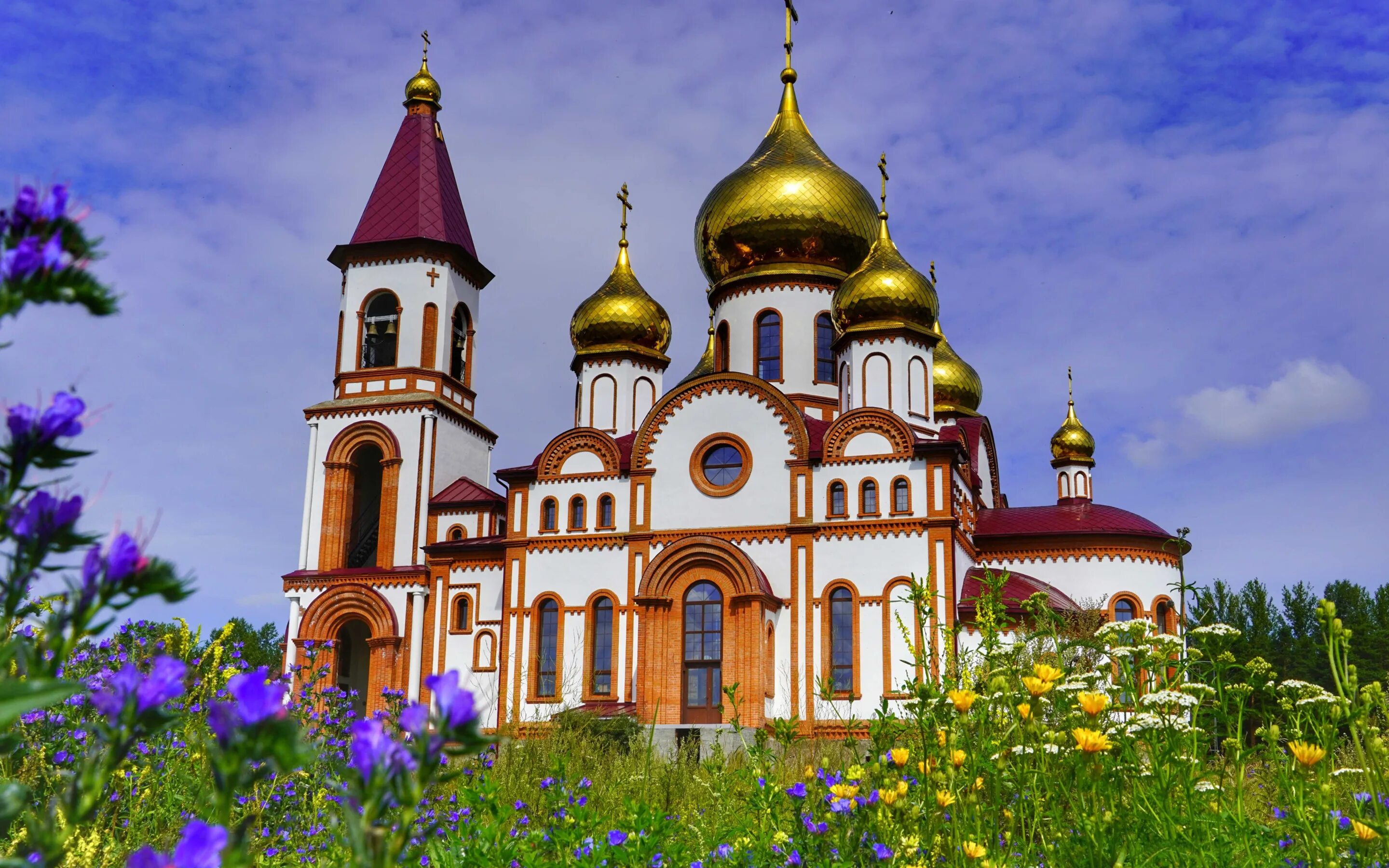 Православные храмы россии фото Скачать обои лето, цветы, Церковь, Красноярск, раздел разное в разрешении 2880x1