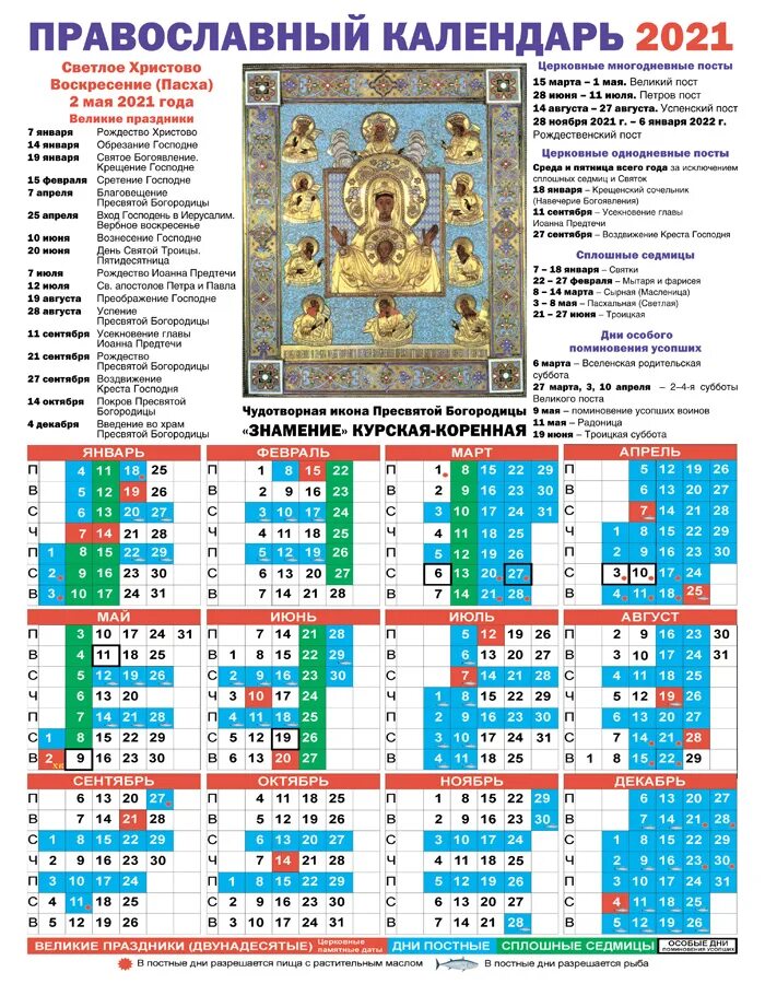 Православный календарь на октябрь 2024 года Церковные праздники мая 2020