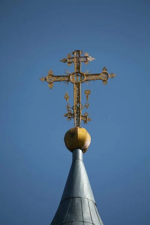 Православный крест на церкви фото Nikolaya Chudotvortsa Church, orthodox church, Russia, Pskov Region, Pskovskiy r