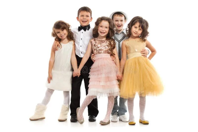 Праздничная одежда фото Group of Fashionable Kids in Celebratory Clothes Stock Photo - Image of dress, p