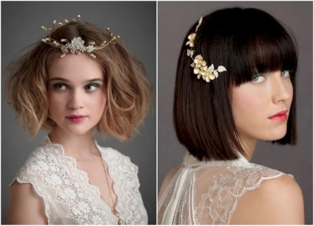 Праздничная прическа каре с челкой 25 Incredible Wedding Hair Accessories For Short Hairstyle Ideas Short wedding h