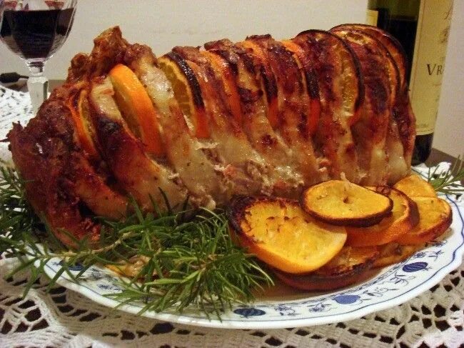 Elegant Apple and Herb Stuffed Crown Roast of Pork Recipe Thanksgiving main dish