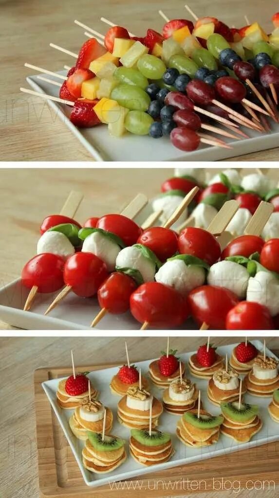 Праздничные легкие закуски с фото Cute party appetizers! Brunch finger foods, Appetizer recipes, Snacks