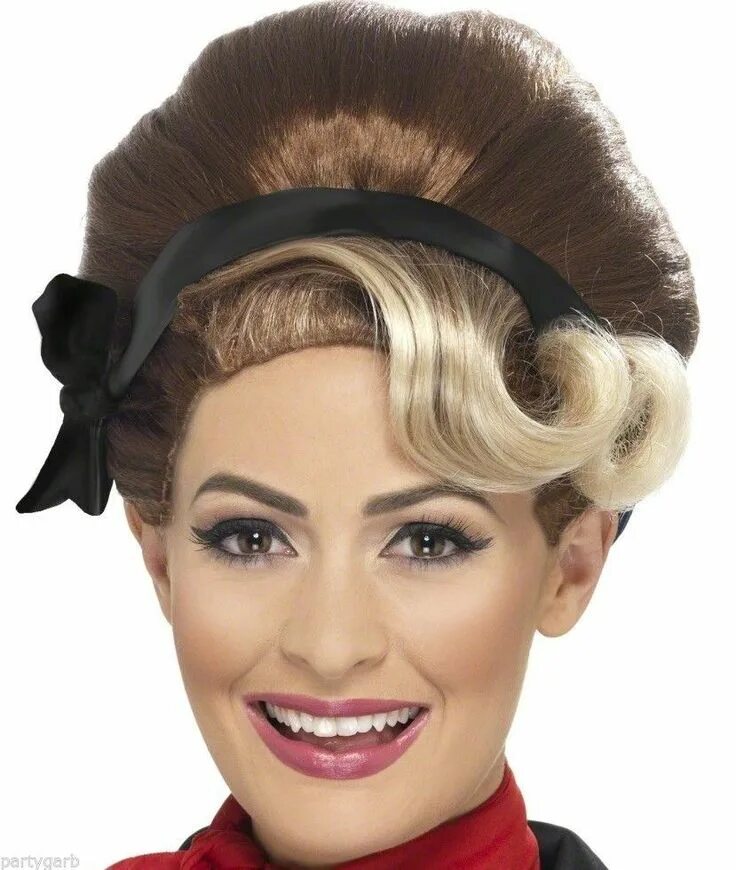 Праздничные прически 50 лет Brown Blonde Beehive UpDo Wig 50s 60s 70s Retro Mod Gal English Lady Secretary P