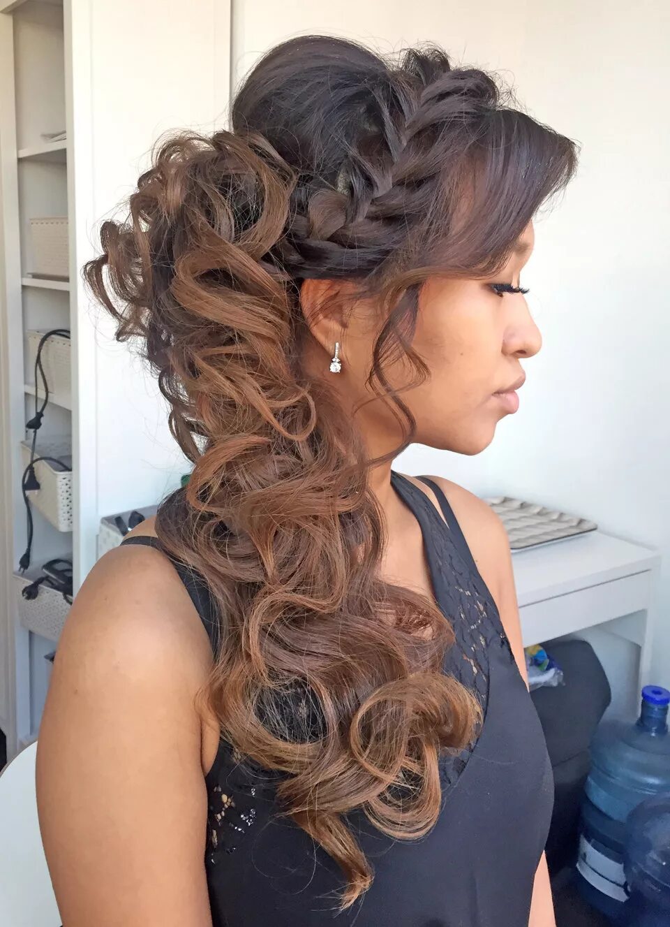 Prom bridal hairstyle for long hair. Tutorial - YouTube