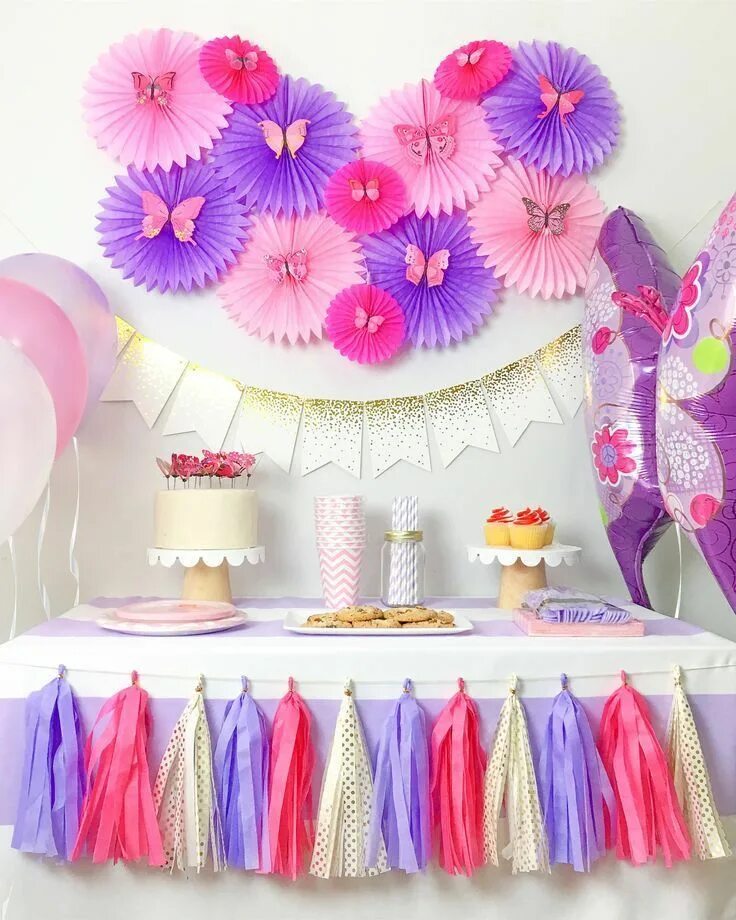 Праздничные украшения своими руками фото Custom Garland Tassels Giant Balloon Tails Any Colour - Etsy Butterfly birthday 