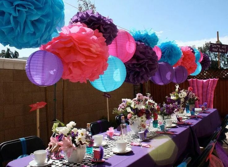 Праздничные украшения своими руками фото Décoration pour anniversaire enfant en 60+ idées pour une fête de plein air Tea 