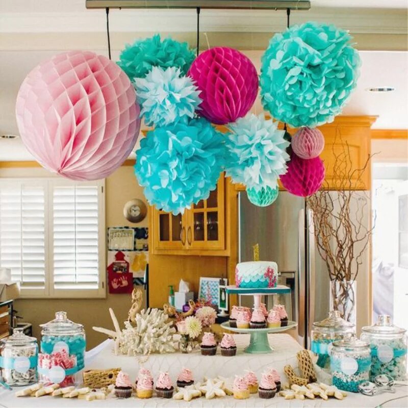 Праздничные украшения своими руками фото 1pcs/lot 25cm party Honeycomb Balls Lantern birthday Party Decorations kids Wedd