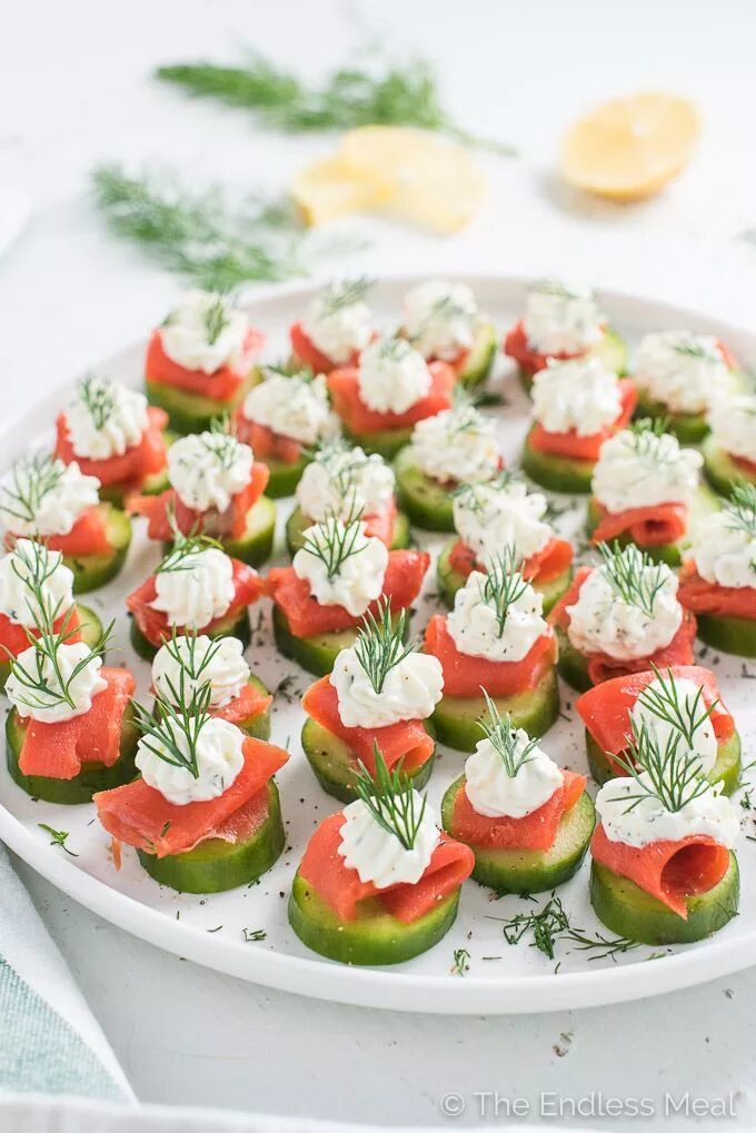 Праздничные закуски пошагово с фото Smoked Salmon Appetizer Bites w/ Lemon Dill Cream Cheese Fingerfood rezepte, Räu