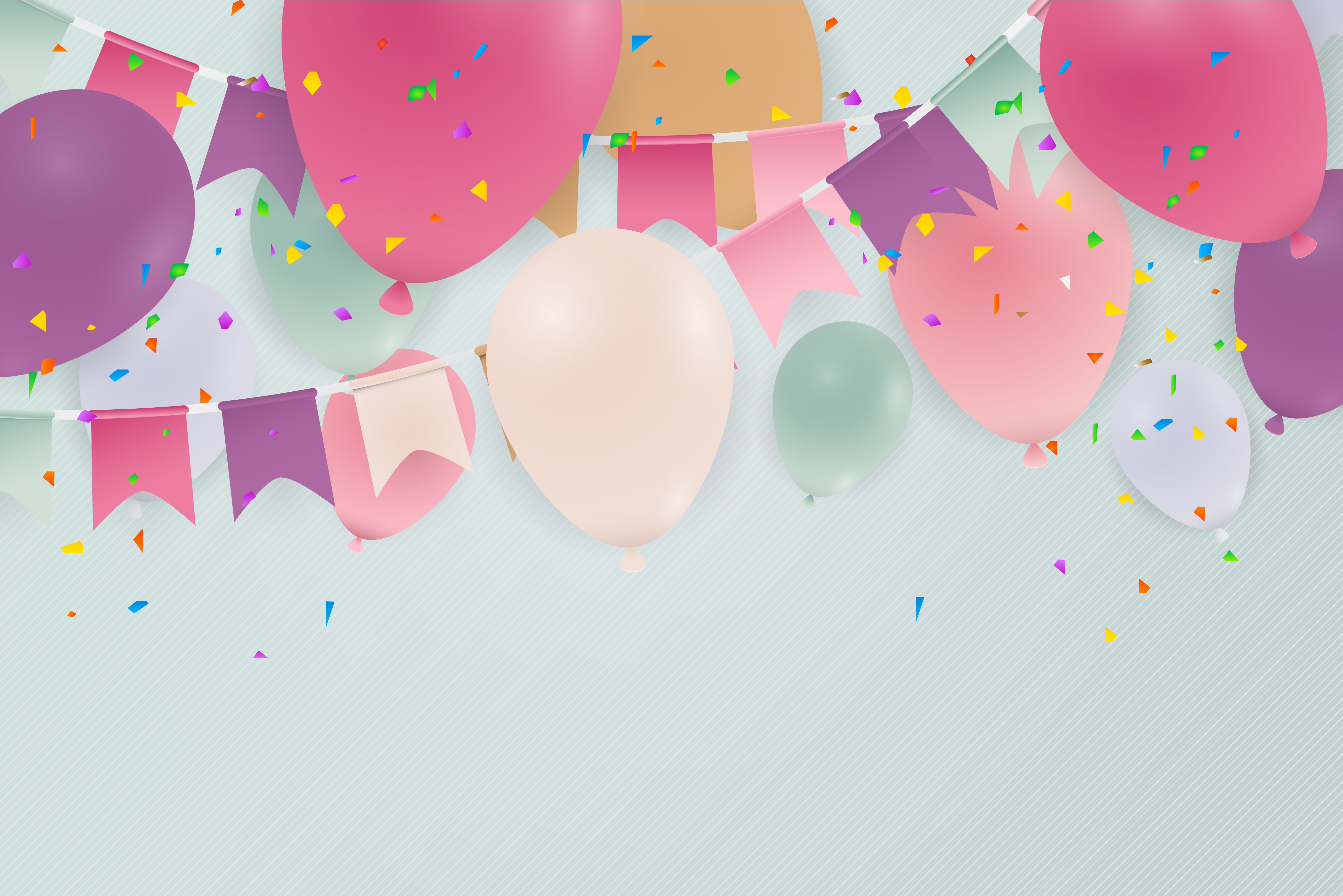 Праздничный фон для фото Anniversary or happy birthday card celebration background with balloons. Illustr