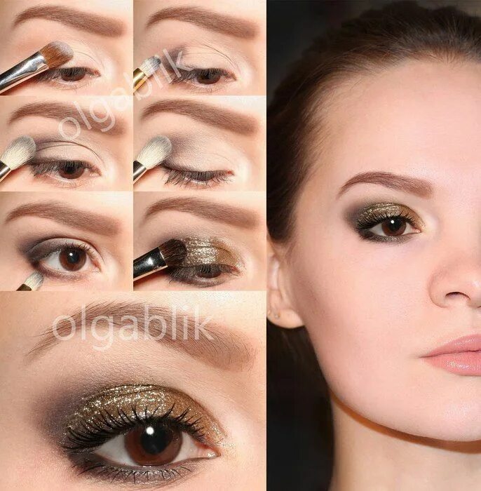 Праздничный макияж для нависшего века Pin by Abby Iris on Makeup idea Eye makeup, Beauty hair color, Face hair