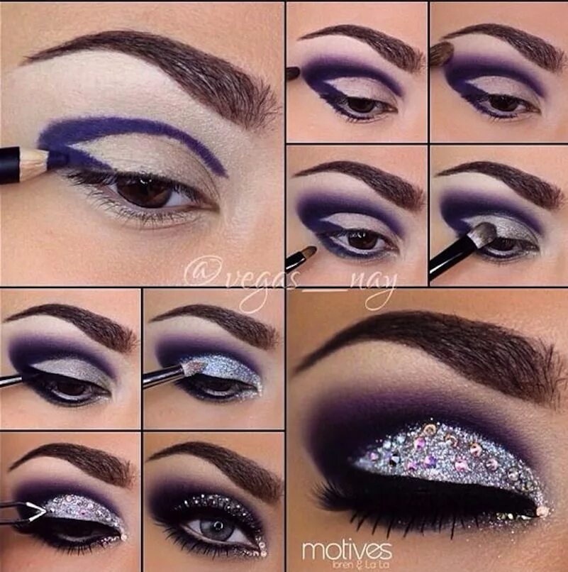 Праздничный макияж глаз 15 Fun Makeup Tutorials Using Glitter Glitter makeup, Eye makeup tutorial, Eye m