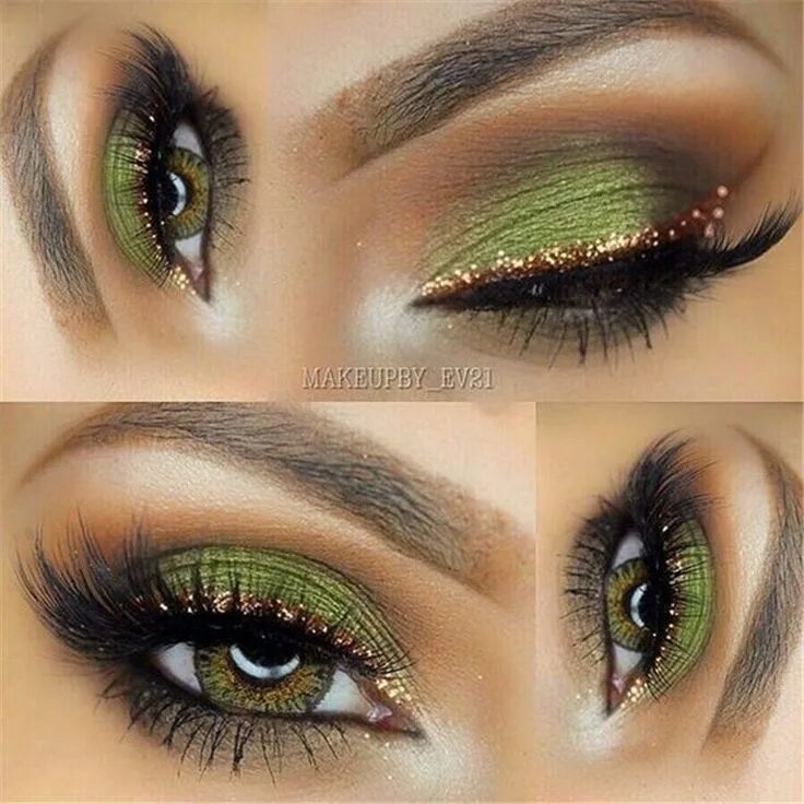 Праздничный макияж зеленых глаз Stunning Christmas Green Eyeshadow Makeup Ideas You Must Know; Green Eyeshadow; 