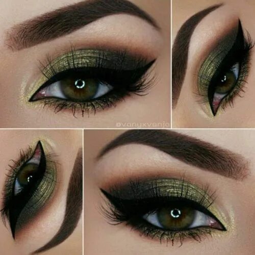 Праздничный макияж зеленых глаз 25 Most Attractive Makeup Ideas for Dark Green Eyes Smokey eye makeup, Eye makeu