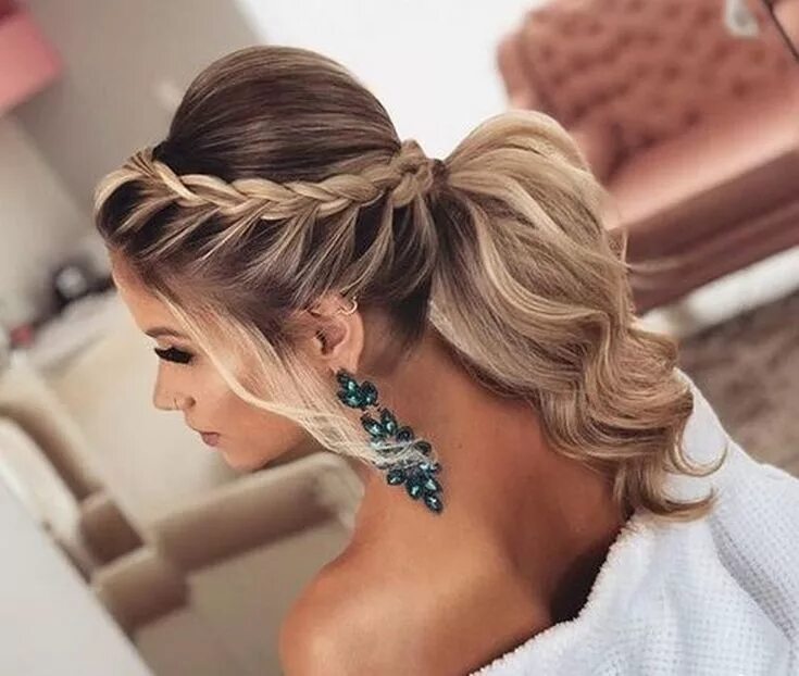 Праздничный прически на длинный Life News. Braided ponytail hairstyles, Long hair styles, Wedding hairstyles for