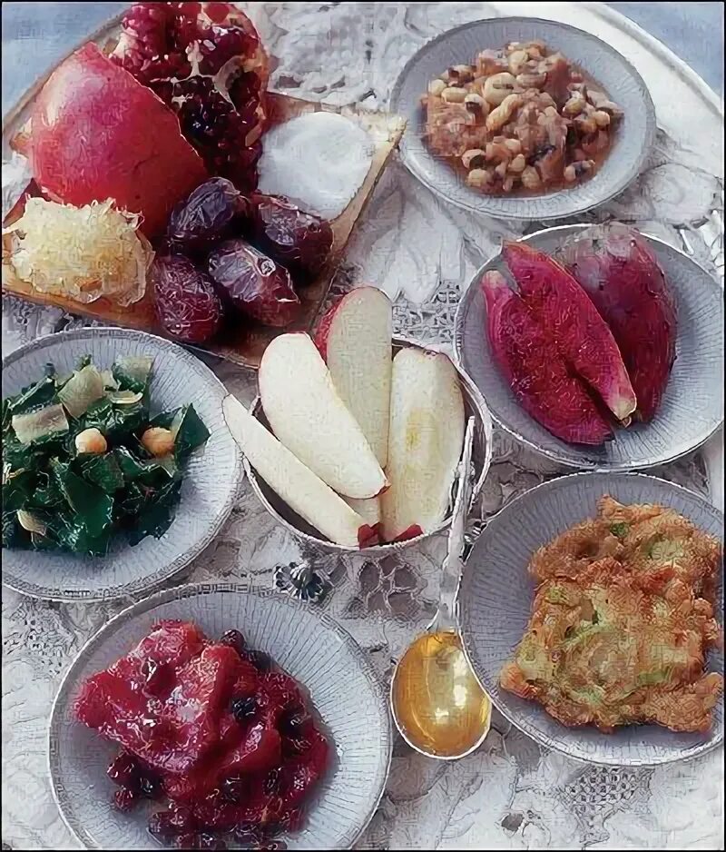 Праздничный стол на рош хашана фото Symbolic Foods for the New Year Feast Most of the following foods are eaten befo