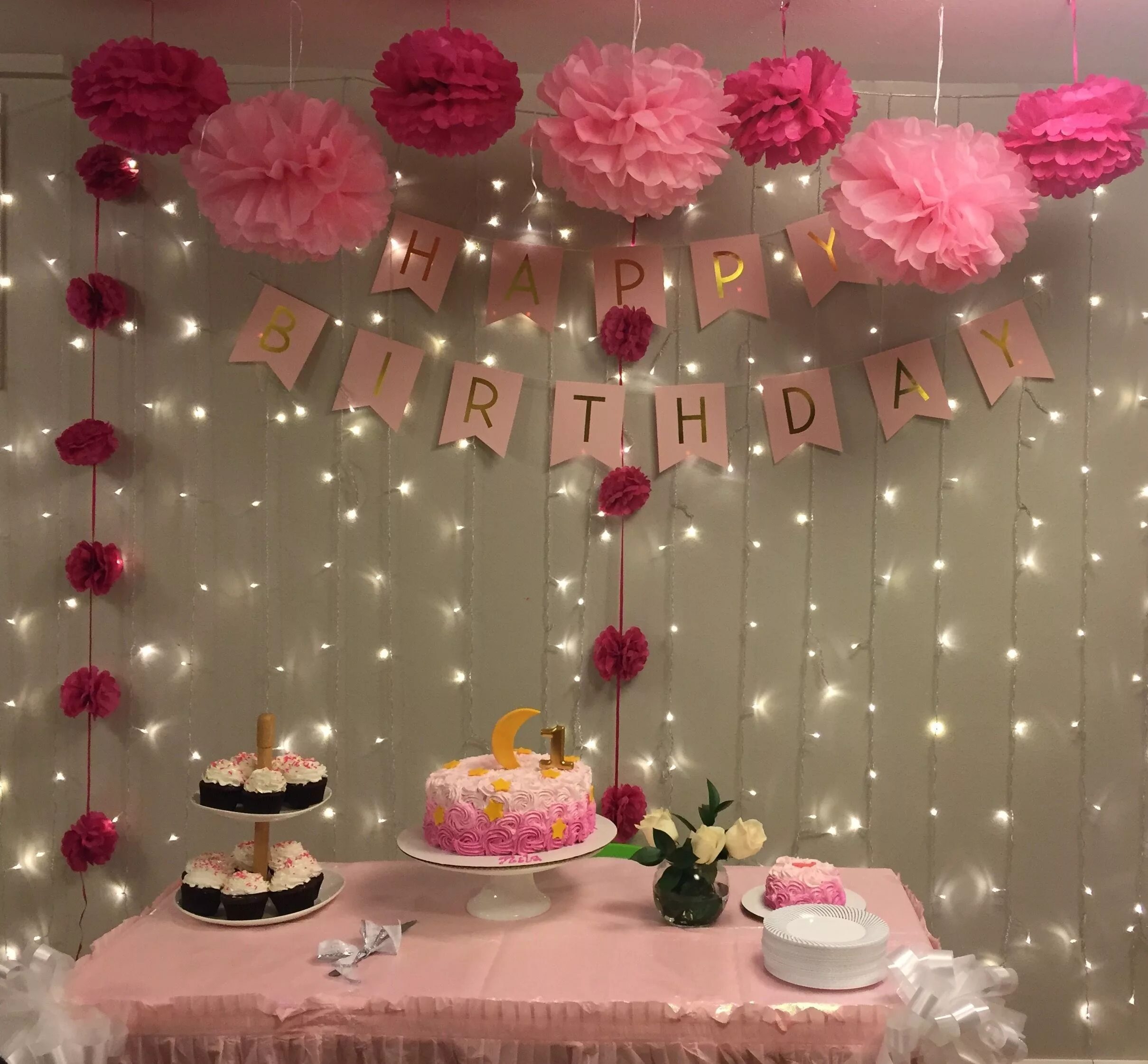 Праздник дома оформление Deco Mesa Dulces Con Propones Y Luces Lluvia Party Decoration In 21st birthday d