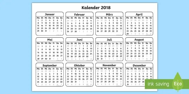 Праздник сегодня 2019 календарь Minikalender 2018 für die Klassenraumgestaltung - Twinkl