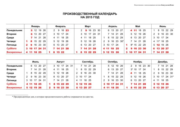 Праздники 2015 производственный календарь производственный календарь на 2015 год