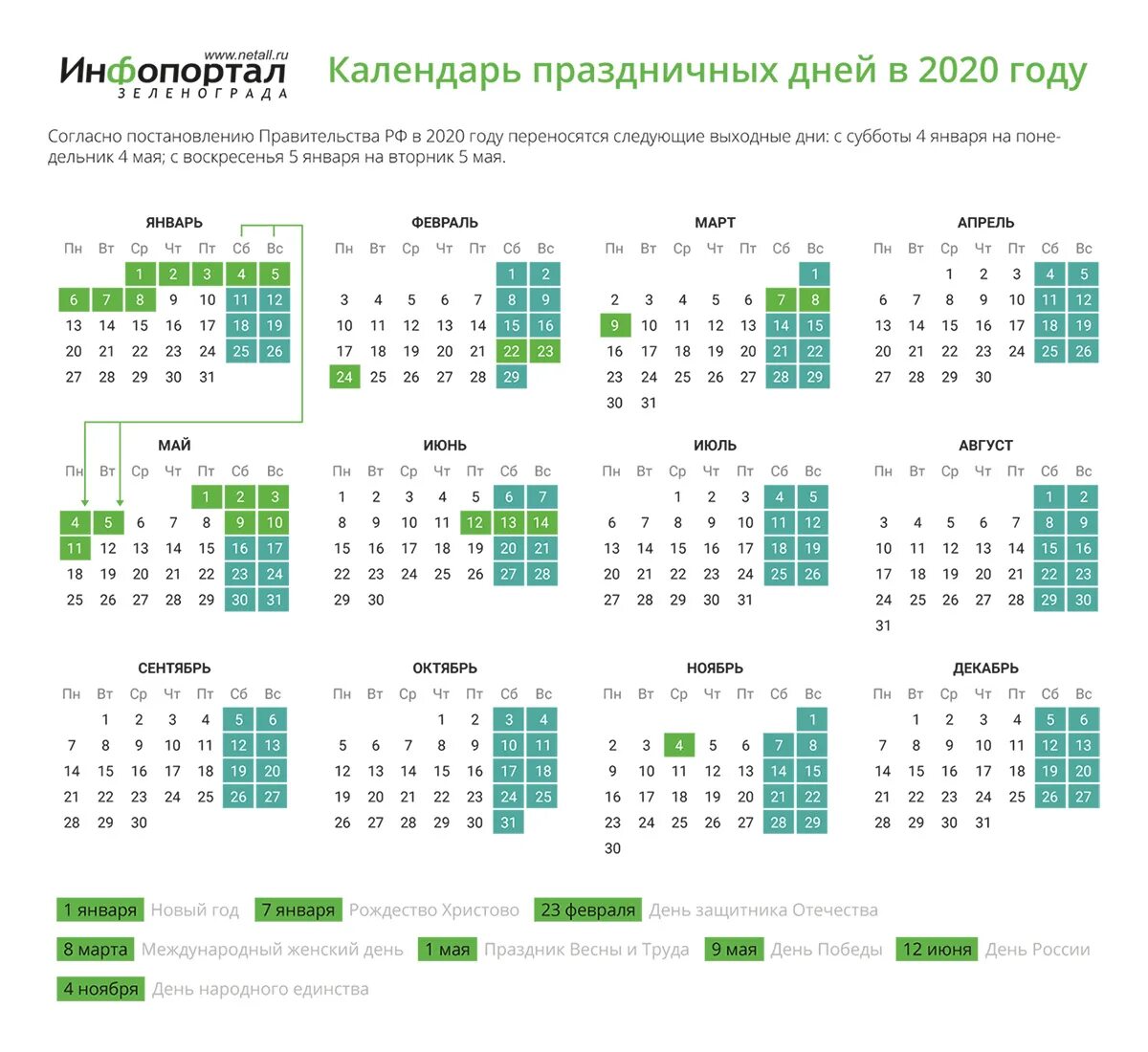 Праздники 2020 года производственный календарь Зеленоград, новости: Календарь праздников на 2020 год