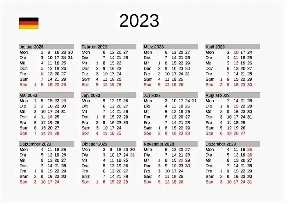 Праздники 2024 календарь официальные Календарь На 2023 Год На Немецком Языке С Праздниками Германии - стоковая вектор