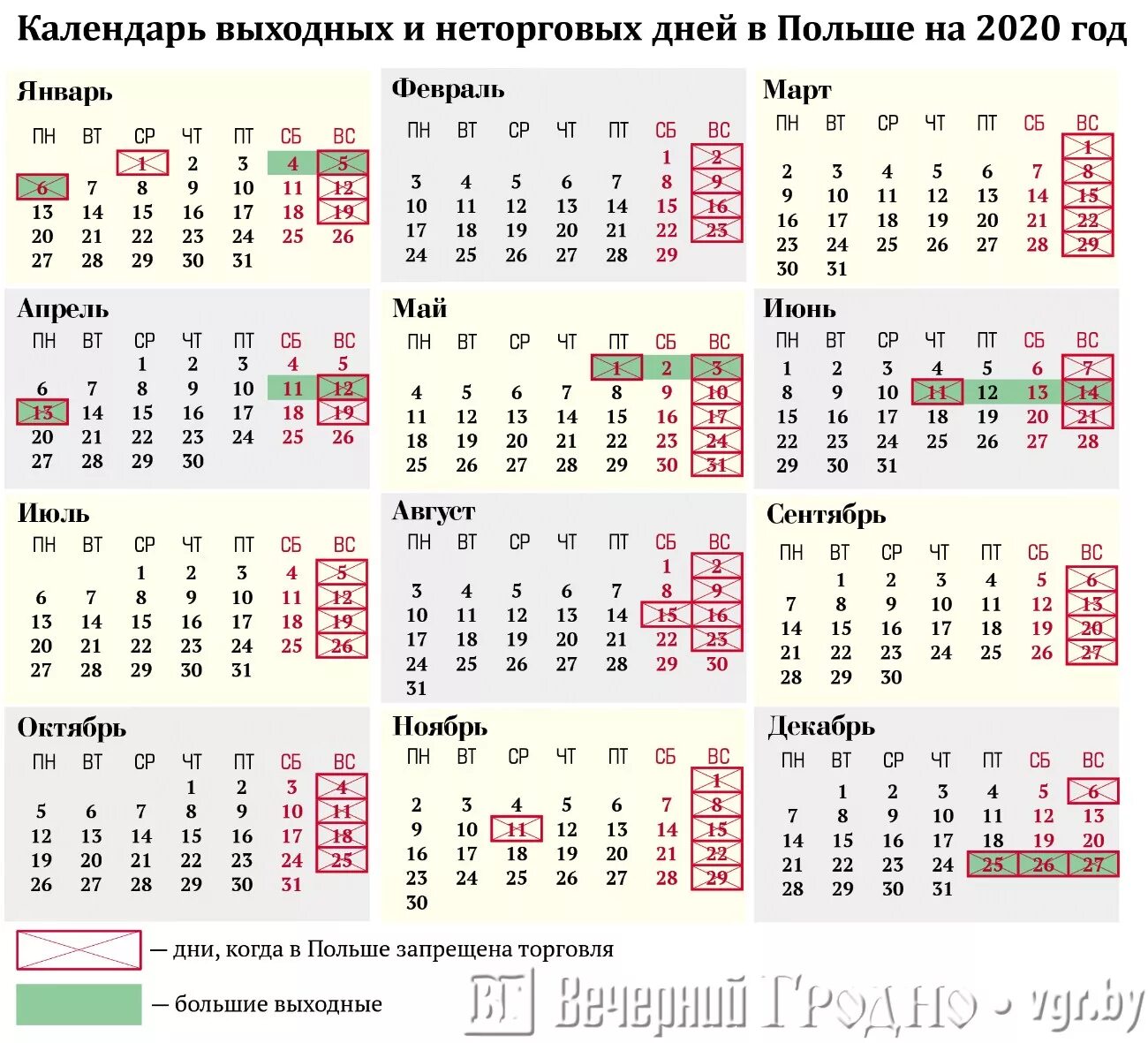 Праздники в польше 2024 календарь выходные На закупы будем ездить реже? В Польше увеличивается количество неторговых дней -