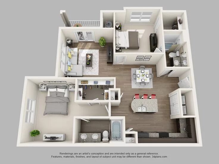 Предлагаем планировки квартир домов B2 Hyde 2b/2b 1,197 sf. House layout plans, Small house plans, Apartment layout