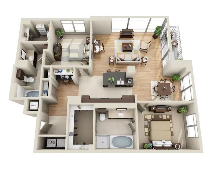 Предлагаем планировки квартир домов UDR Apartments Ashton Austin House layout plans, Home design plans, House plans