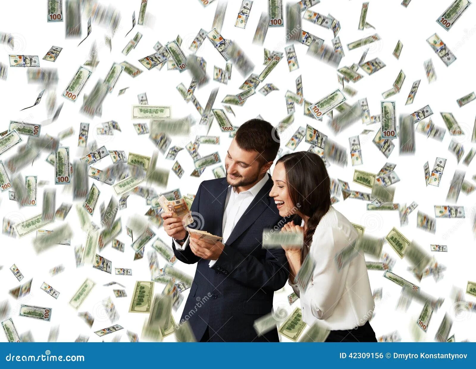 Предлагаю деньги за фото Man and Woman Counting Money Stock Photo - Image of banking, fortune: 42309156