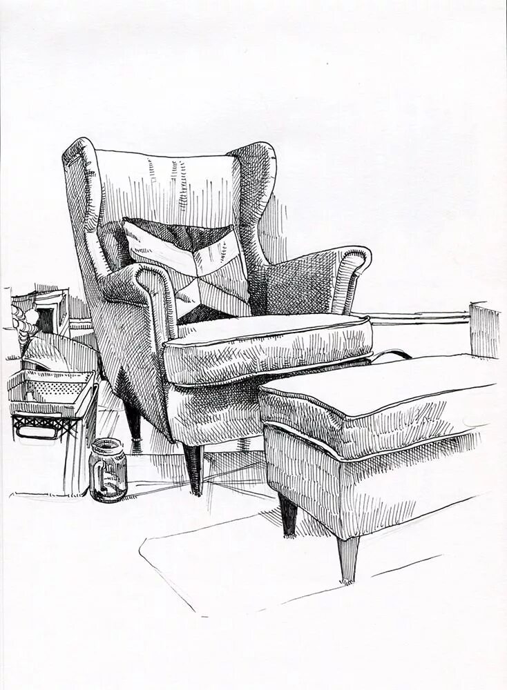 Предмет интерьера рисунок 7 класс living room chair Architecture drawing art, Interior design drawings, Interior a