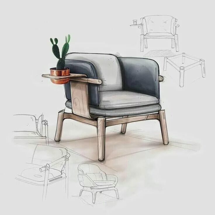 Предмет интерьера рисунок 7 класс Pin by Júlia Naomi on ART ❤ Furniture design sketches, Furniture design, Chair d