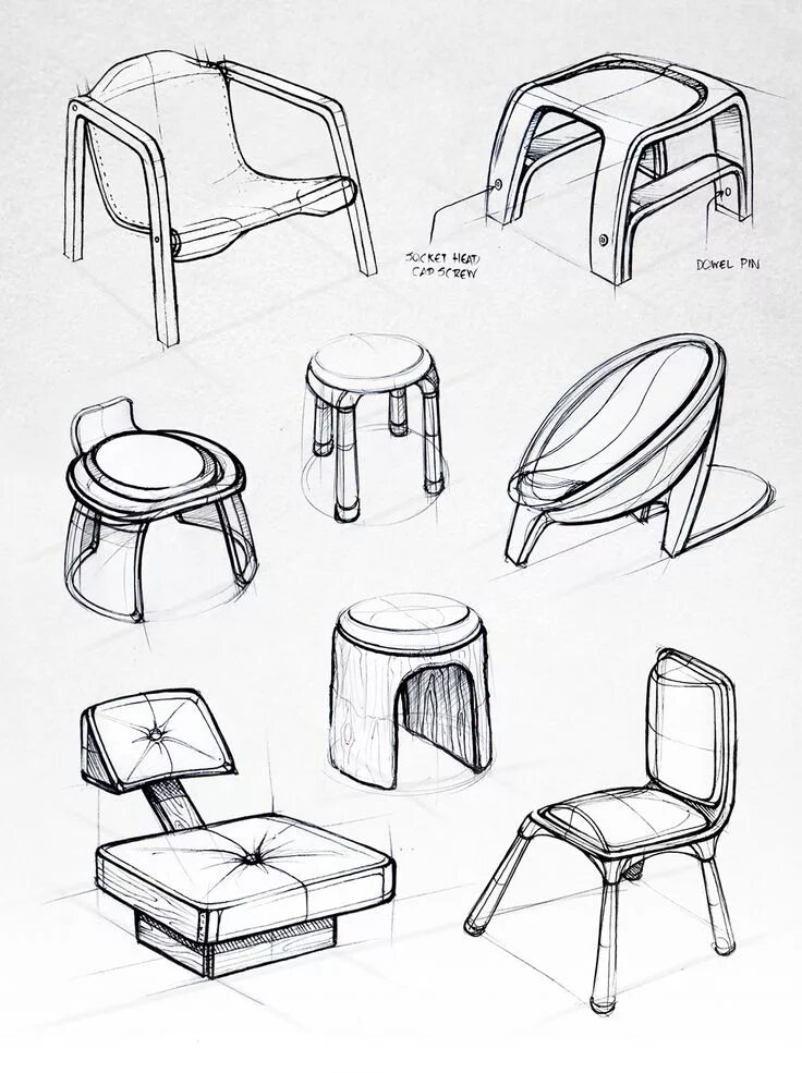 Предмет интерьера рисунок 7 класс Design Sketchbook II on Behance Furniture design sketches, Interior design sketc