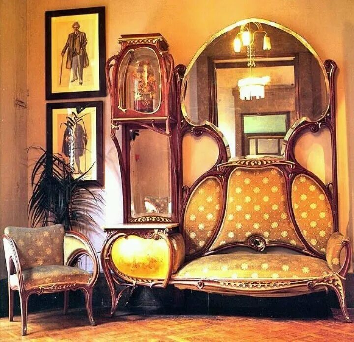 Предмет интерьера в стиле модерн So want this art nuvo bench Art nouveau furniture, Art nouveau interior, Art nou