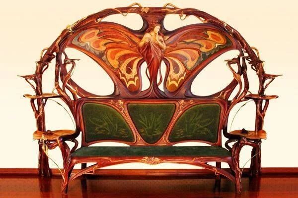 Предмет интерьера в стиле модерн hierarchical-aestheticism: " Art Nouveau Settee by Yuri Moshans " Art nouveau fu