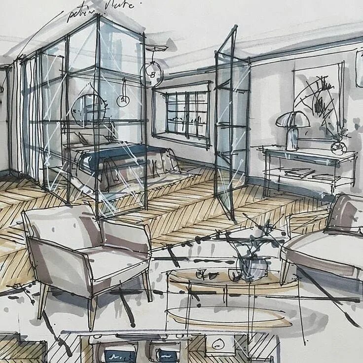 Предметы дизайнера интерьера в университете Pin by Julia Greniuk on Perspektywy Interior architecture drawing, Interior desi