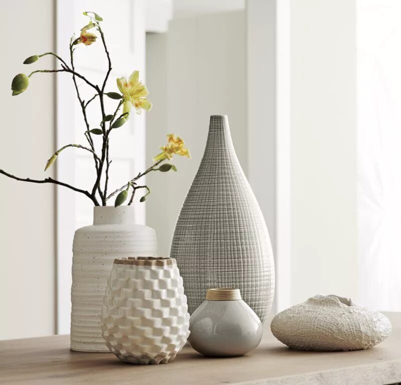 Предметы для интерьера квартиры Rati White Textured Vase + Reviews Crate and Barrel in 2021 Decor, Vases decor, 