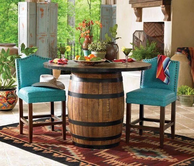 Предметы интерьера для дачи Whiskey barrel table Muebles de barril, Barriles de madera, Decoración de unas