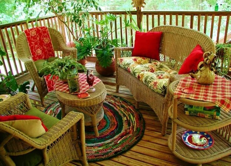 Предметы интерьера для дачи Pin on Home Style Decor, Wicker decor, Porch decorating